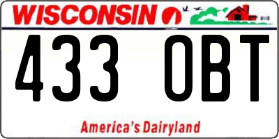 WI license plate 433OBT