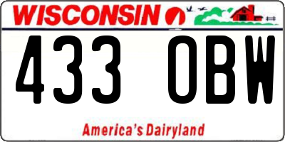 WI license plate 433OBW