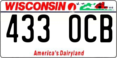WI license plate 433OCB