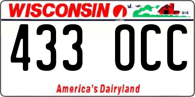 WI license plate 433OCC