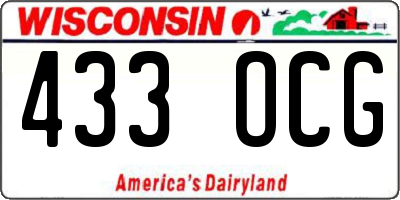 WI license plate 433OCG