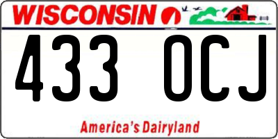 WI license plate 433OCJ