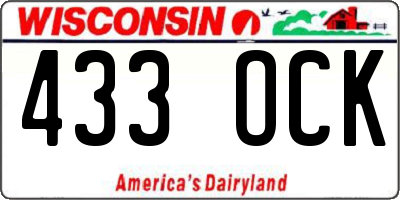 WI license plate 433OCK