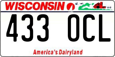 WI license plate 433OCL