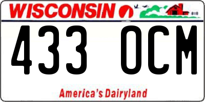WI license plate 433OCM