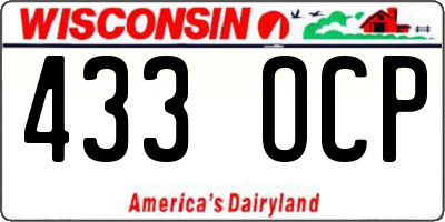 WI license plate 433OCP