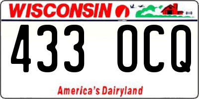 WI license plate 433OCQ