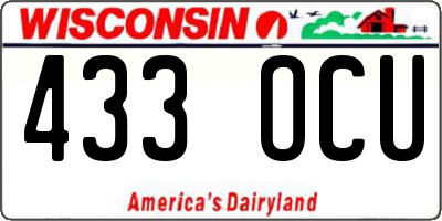 WI license plate 433OCU