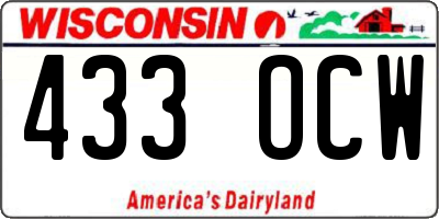 WI license plate 433OCW
