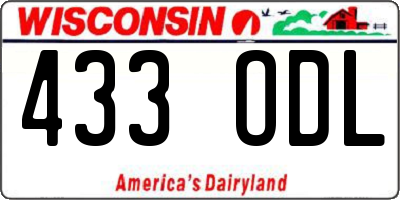 WI license plate 433ODL