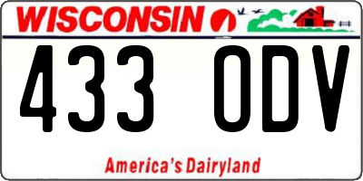 WI license plate 433ODV