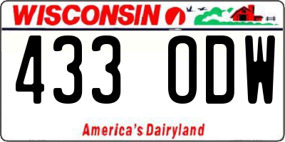 WI license plate 433ODW