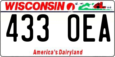 WI license plate 433OEA