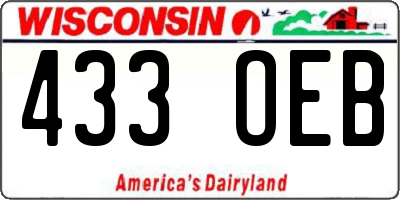 WI license plate 433OEB