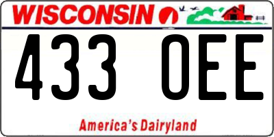 WI license plate 433OEE