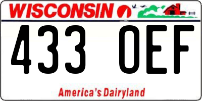 WI license plate 433OEF