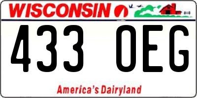 WI license plate 433OEG
