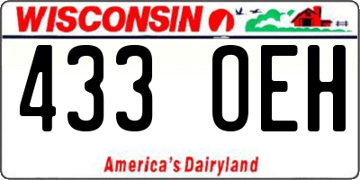 WI license plate 433OEH