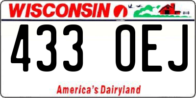 WI license plate 433OEJ
