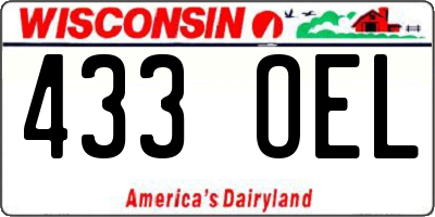 WI license plate 433OEL