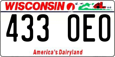 WI license plate 433OEO