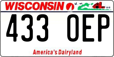 WI license plate 433OEP