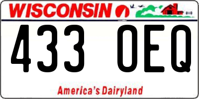 WI license plate 433OEQ