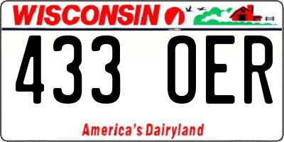 WI license plate 433OER