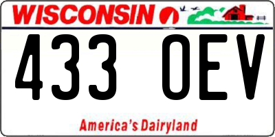 WI license plate 433OEV