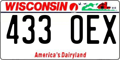 WI license plate 433OEX