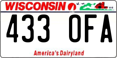 WI license plate 433OFA