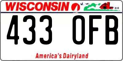 WI license plate 433OFB