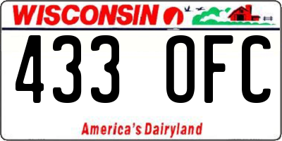 WI license plate 433OFC