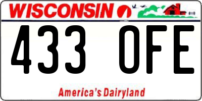WI license plate 433OFE