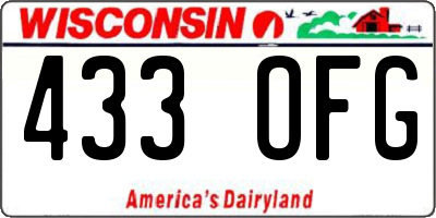 WI license plate 433OFG