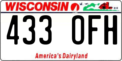 WI license plate 433OFH