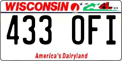 WI license plate 433OFI