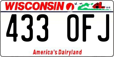 WI license plate 433OFJ