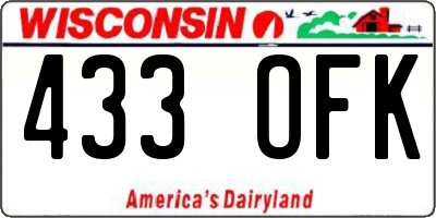 WI license plate 433OFK