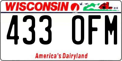 WI license plate 433OFM