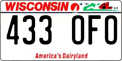 WI license plate 433OFO