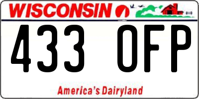 WI license plate 433OFP