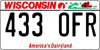 WI license plate 433OFR