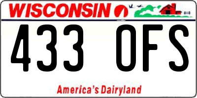 WI license plate 433OFS