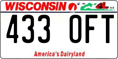 WI license plate 433OFT