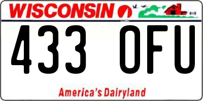 WI license plate 433OFU