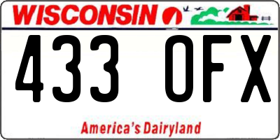 WI license plate 433OFX