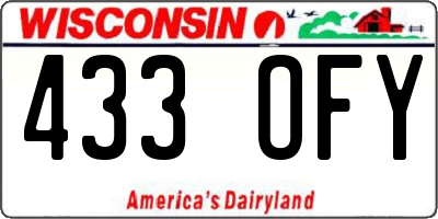 WI license plate 433OFY