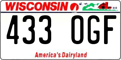 WI license plate 433OGF
