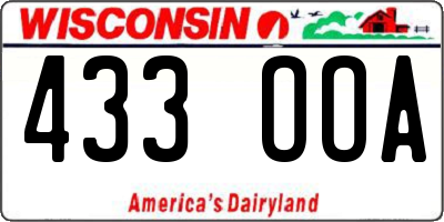 WI license plate 433OOA
